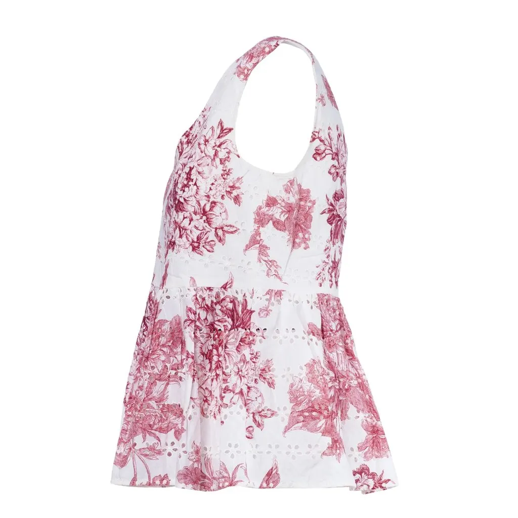 Max Mara Max & Co Floral Eyelet Cotton Dress - '20s White Cotton Good - Box View