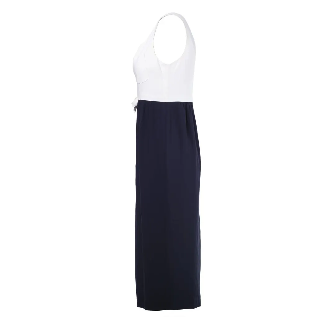 Moschino Couture Two-Tone Dress with Bow Accent -'90s White Good - Back View