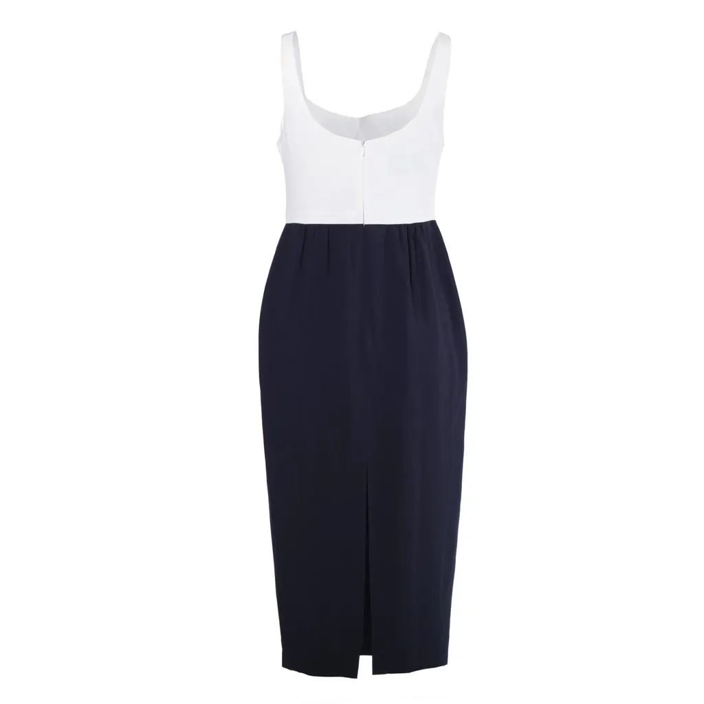 Moschino Couture Two-Tone Dress with Bow Accent -'90s White Good - Inside View