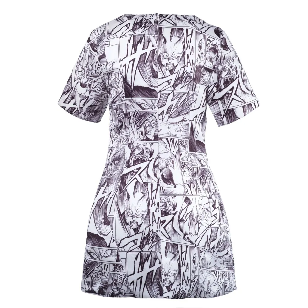 Alexander McQueen Yoshiyasu Tamura Manga Print Mini Dress - '00s MultiColor Good - Inside View