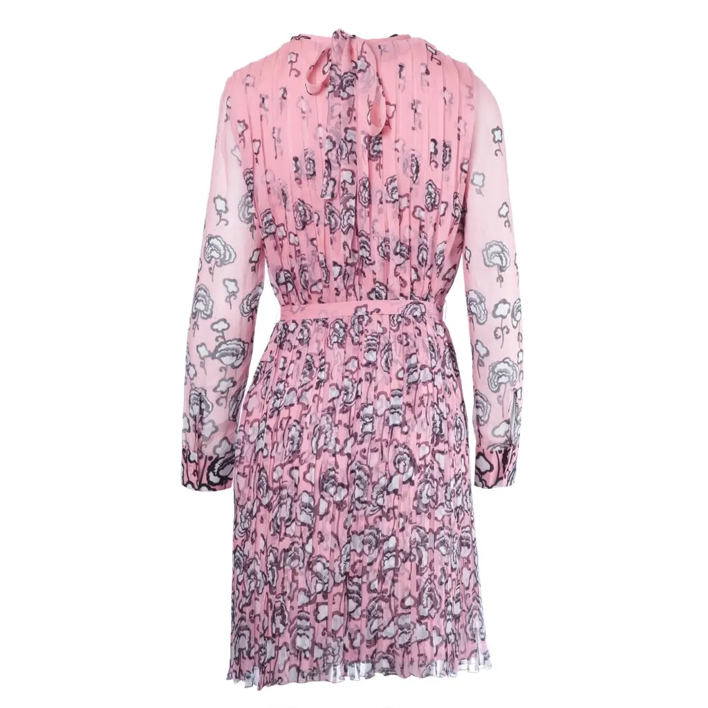 Prada Floral Long Sleeve Dress in Pink-'10s Pink Good - Inside View