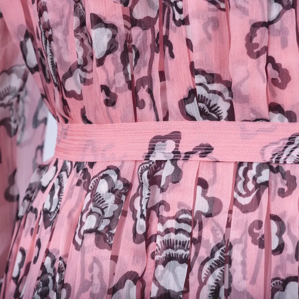Prada Floral Long Sleeve Dress in Pink-'10s Pink Good - Box View