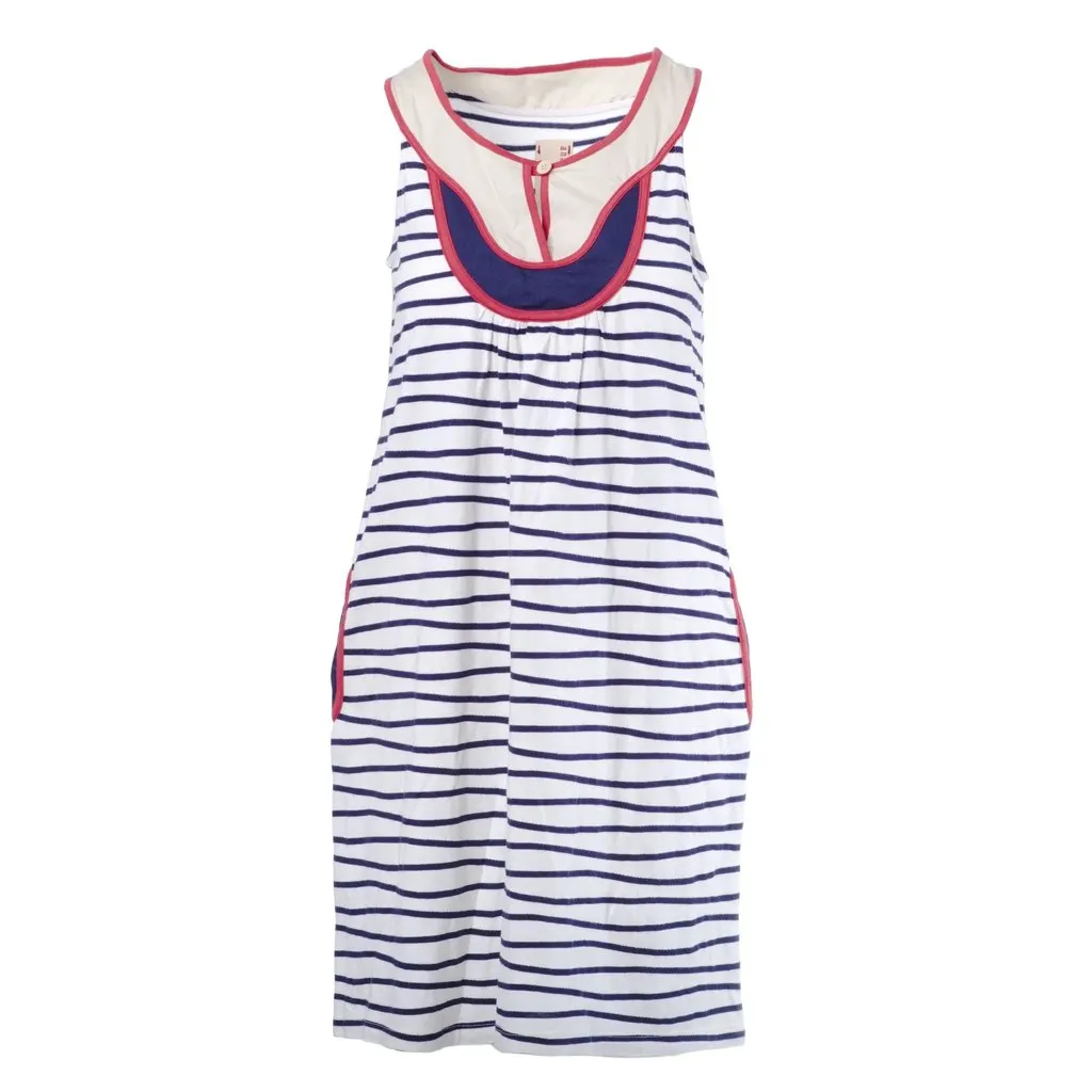 Antonio Marras Striped Sleeveless Dress - '10s White Cotton Good - Front View