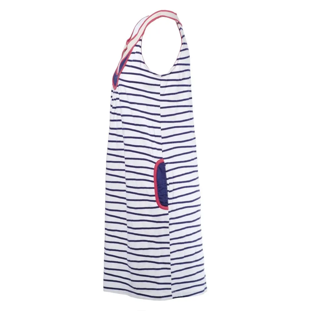 Antonio Marras Striped Sleeveless Dress - '10s White Cotton Good - Back View