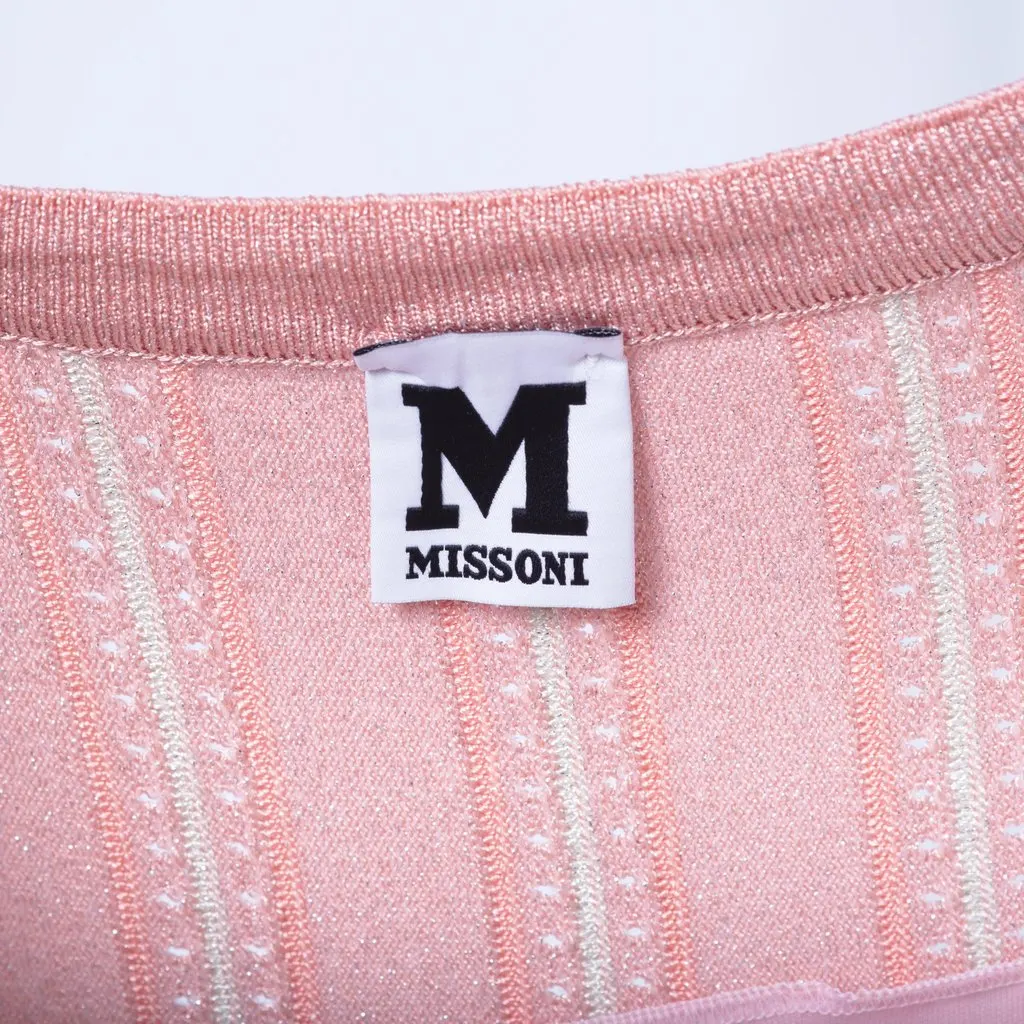 Missoni Pink Ribbed Knit Sleeveless Skater Dress - '10s Pink Good - Model View