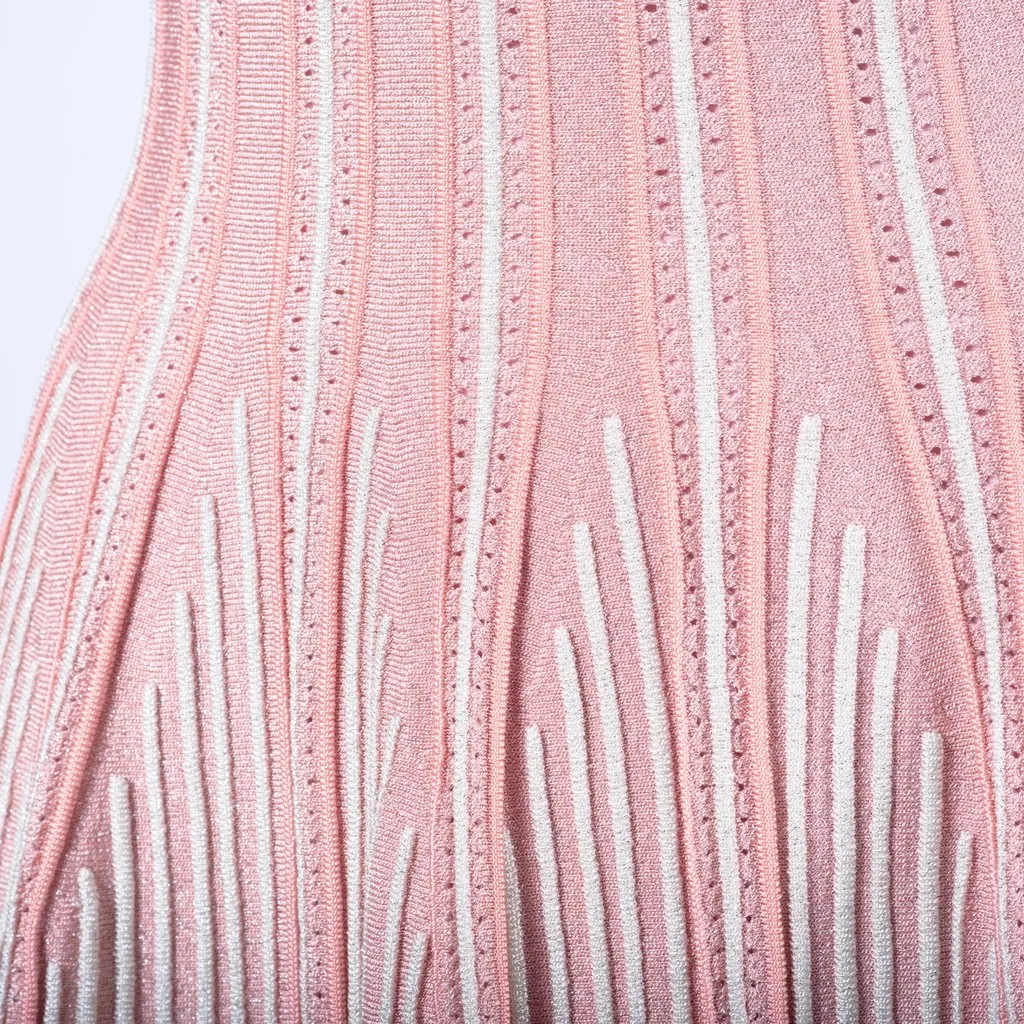 Missoni Pink Ribbed Knit Sleeveless Skater Dress - '10s Pink Good - Box View
