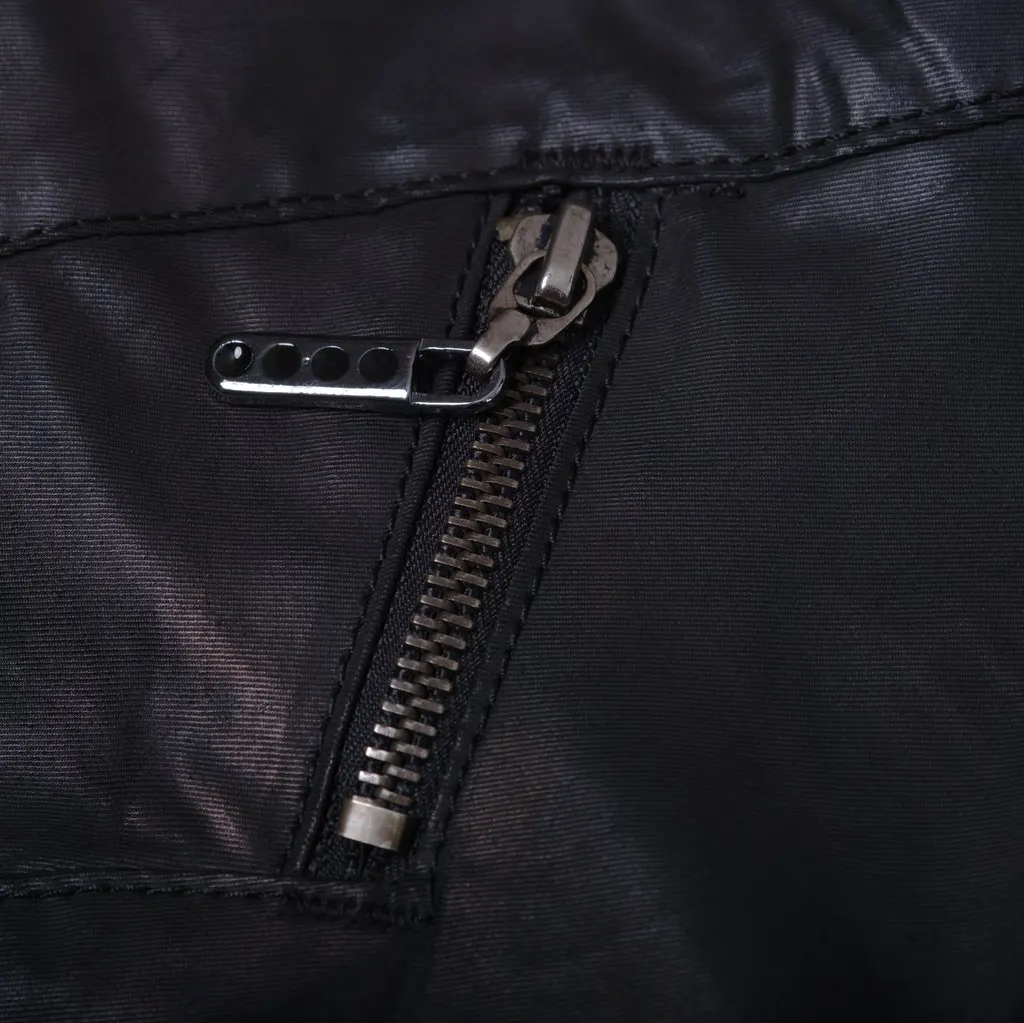 Dolce&Gabbana Black Leather Biker Pants With Zip Details - '00s Black Leather Good - Model View