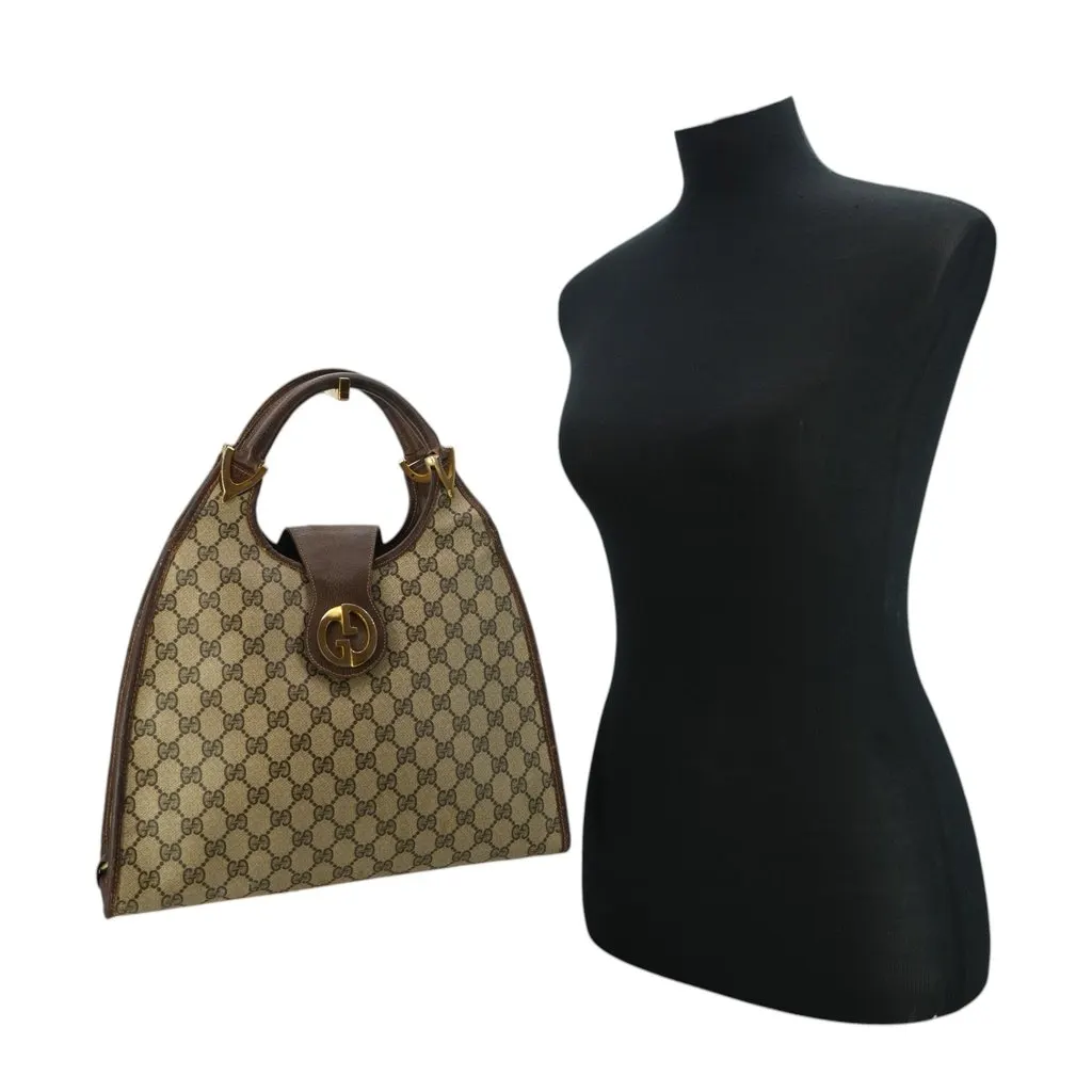 Gucci Hobos Vintage Stirrup Brown Canvas Good - Back View