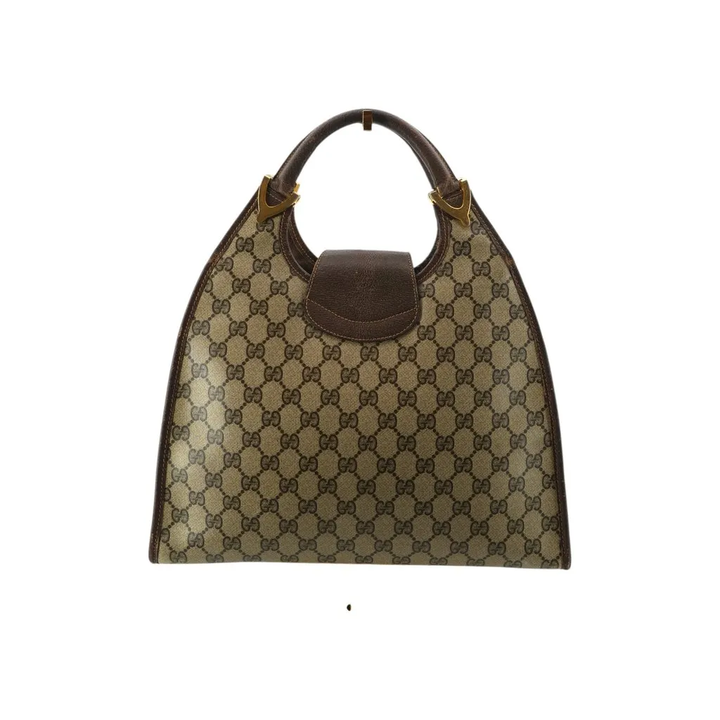Gucci Hobos Vintage Stirrup Brown Canvas Good - Inside View