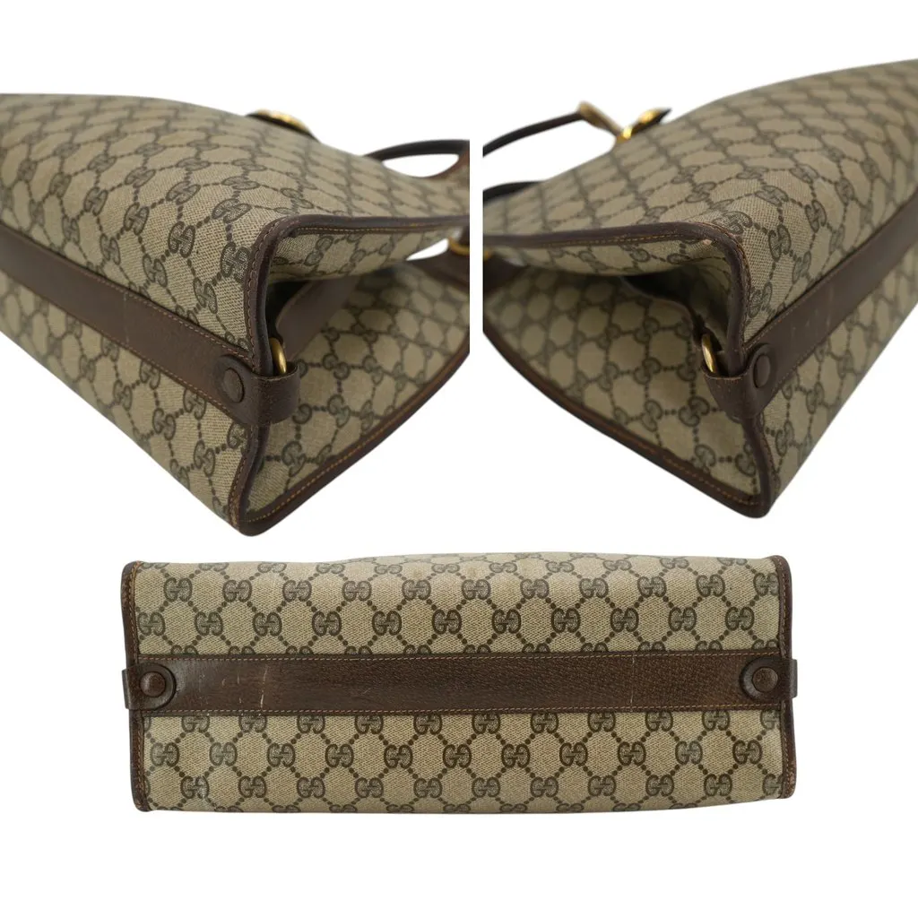 Gucci Hobos Vintage Stirrup Brown Canvas Good - Model View