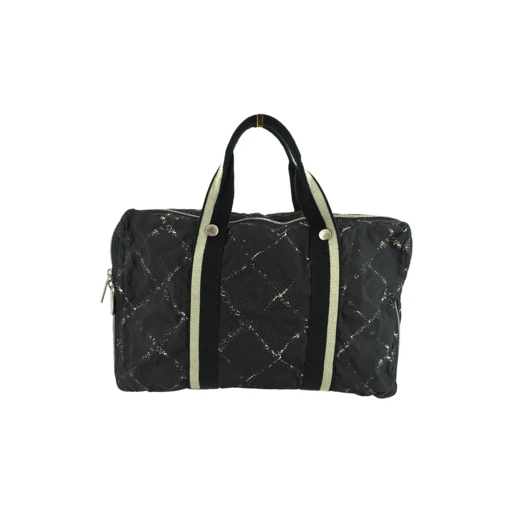 Chanel Handbag Vintage Old Travel Line Black Good - Front View
