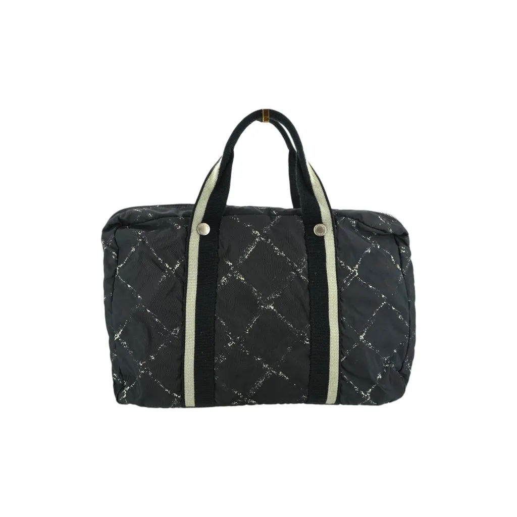 Chanel Handbag Vintage Old Travel Line Black Good - Back View