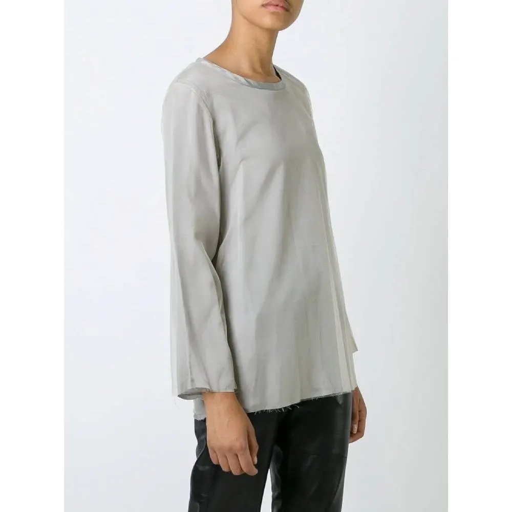 Comme des Garçons Grey Nylon Blouse - '90s Grey Good - Inside View
