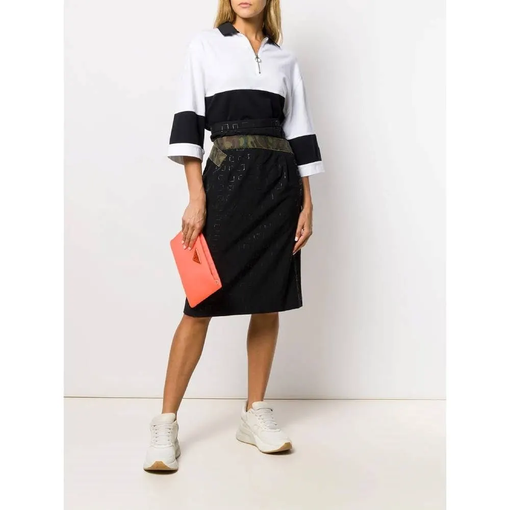 Comme des Garçons Black Wool Skirt - 2000s Black Wool Good - Back View