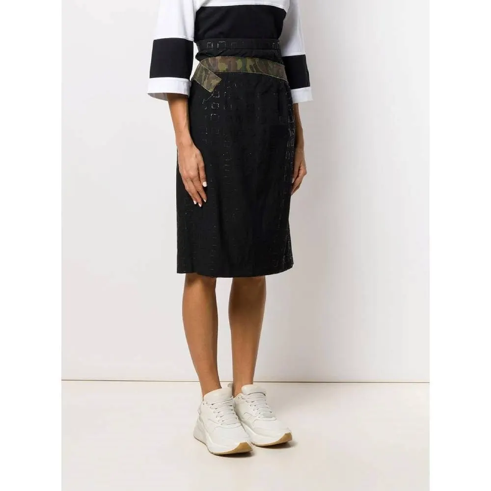 Comme des Garçons Black Wool Skirt - 2000s Black Wool Good - Inside View