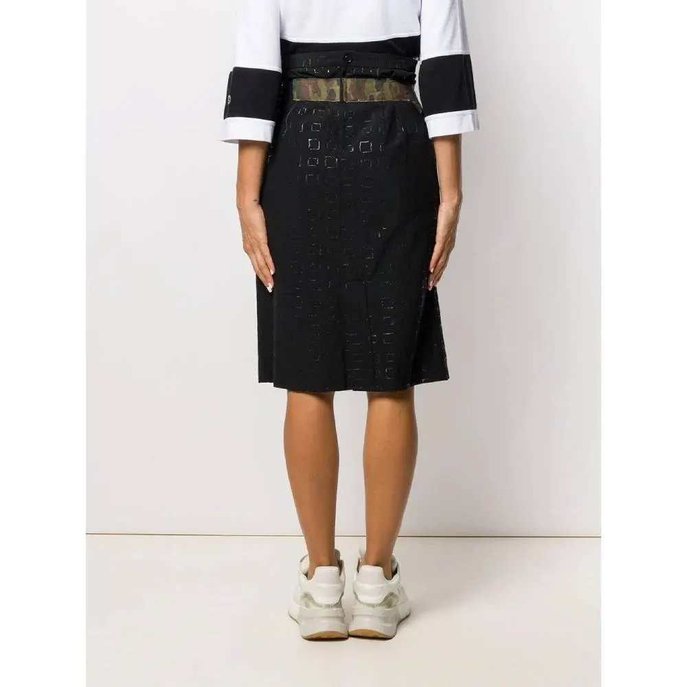 Comme des Garçons Black Wool Skirt - 2000s Black Wool Good - Model View
