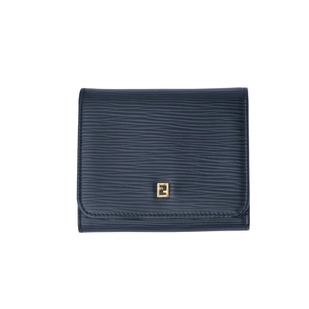 Fendi Vintage Black Epi Leather Wallet - '00s Black Leather Good - Front View