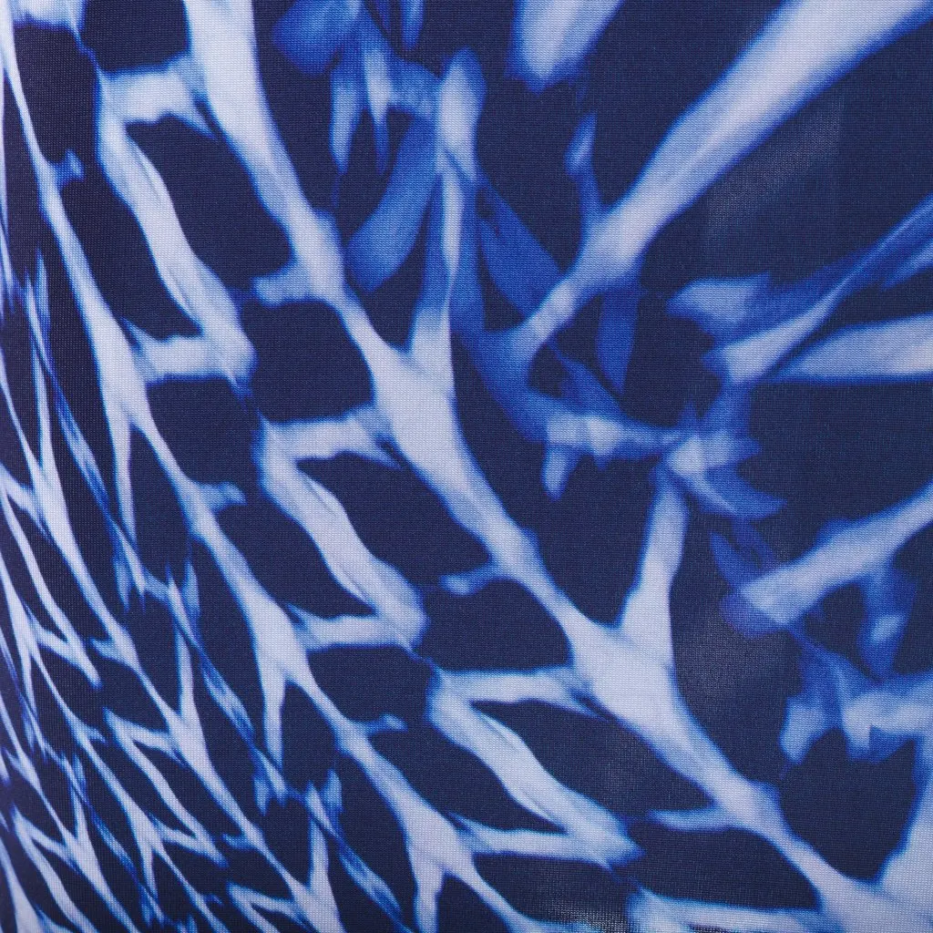 Roberto Cavalli Abstract Print Fitted Dress - '00s Blue Good - Model View