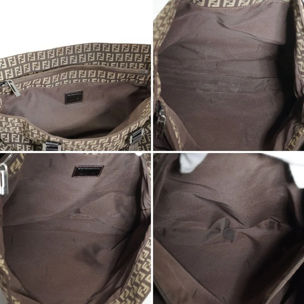Fendi Tote Bag Zucchino Brown Canvas Good - Model View