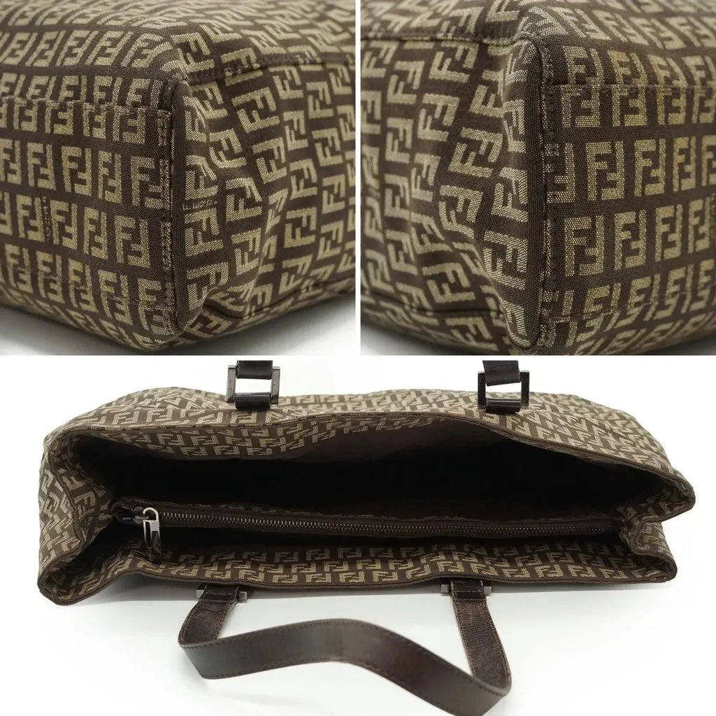 Fendi Tote Bag Zucchino Brown Canvas Good - Box View