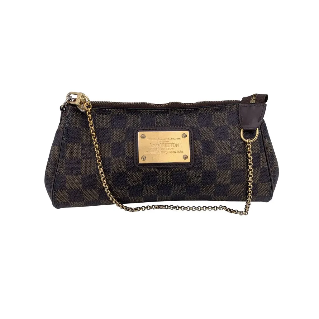 Louis Vuitton Shoulder Bag Eva Brown Canvas Good - Inside View