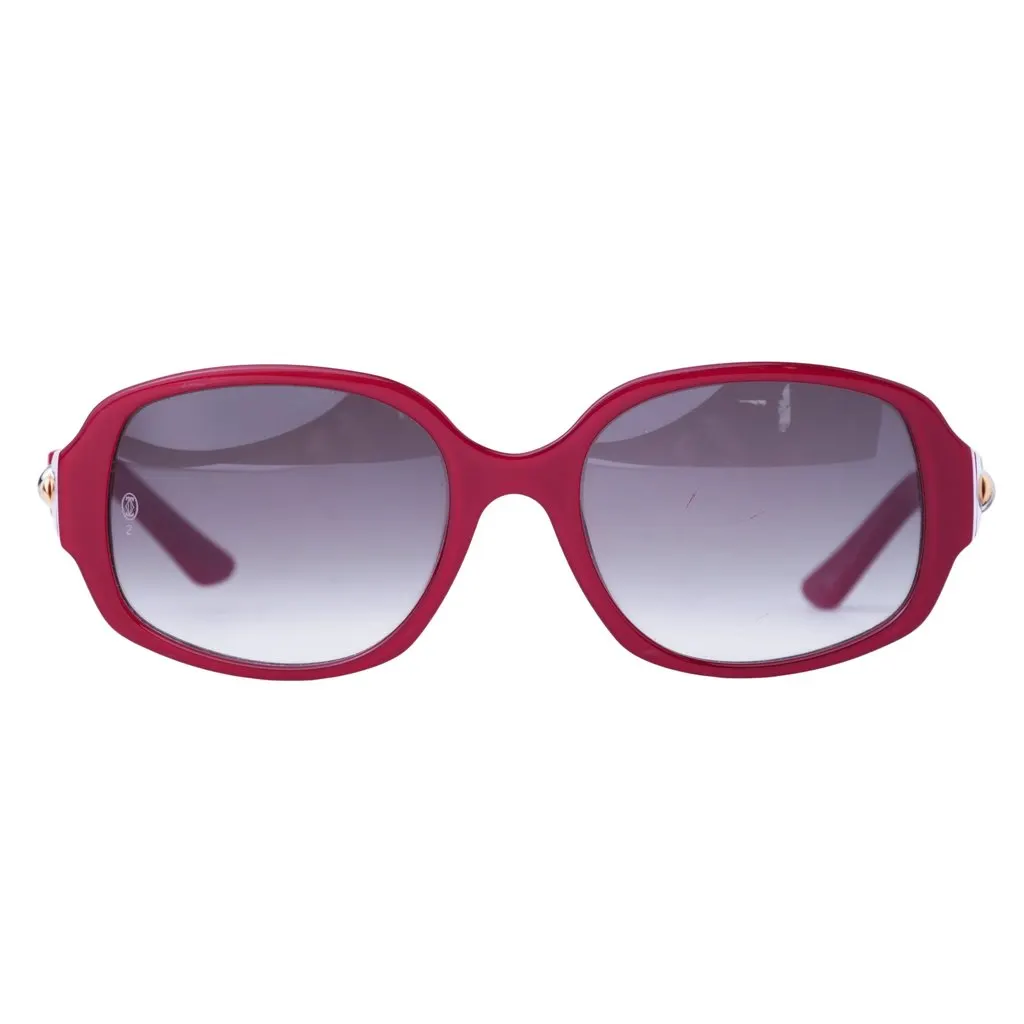 Cartier Trinity Audrey 440 Red Acetate Sunglasses - '20s Red Good - Back View