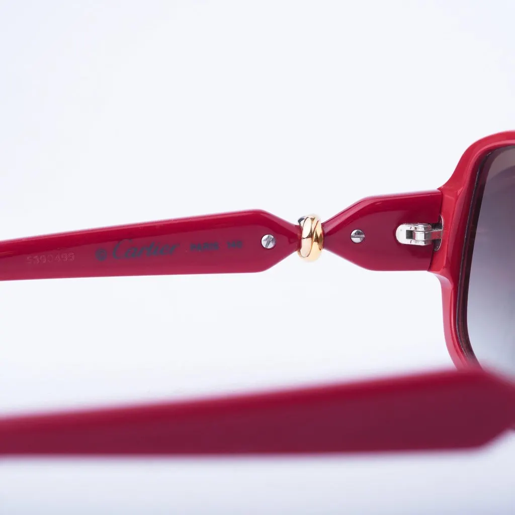 Cartier Trinity Audrey 440 Red Acetate Sunglasses - '20s Red Good - Box View