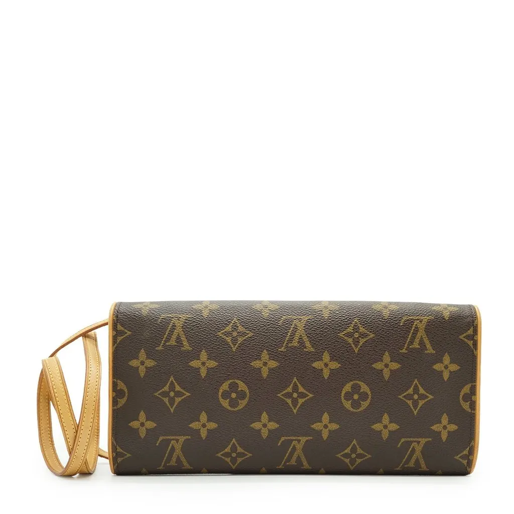 Louis Vuitton Crossbody Bag Vintage Twin Brown Canvas Good - Back View