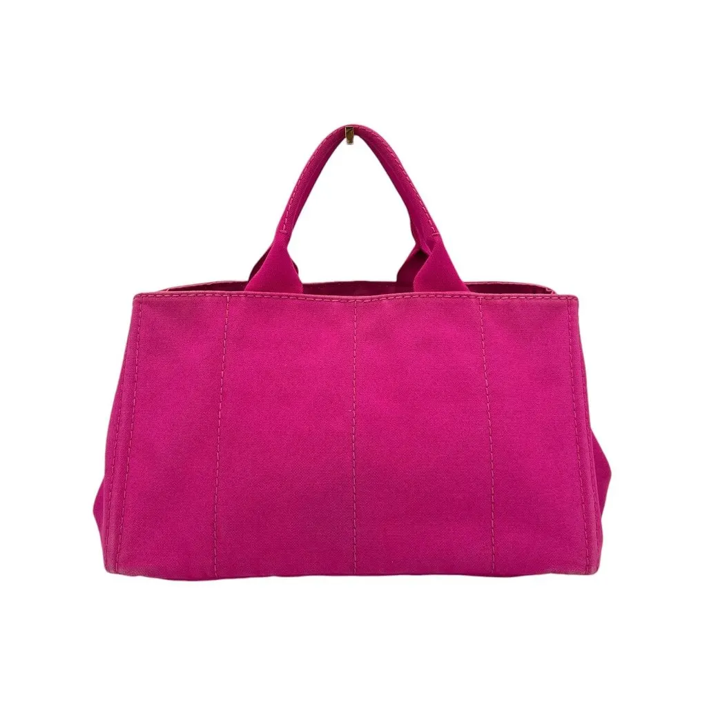 Prada Tote Bag Vintage Canapa Pink Canvas Good - Inside View