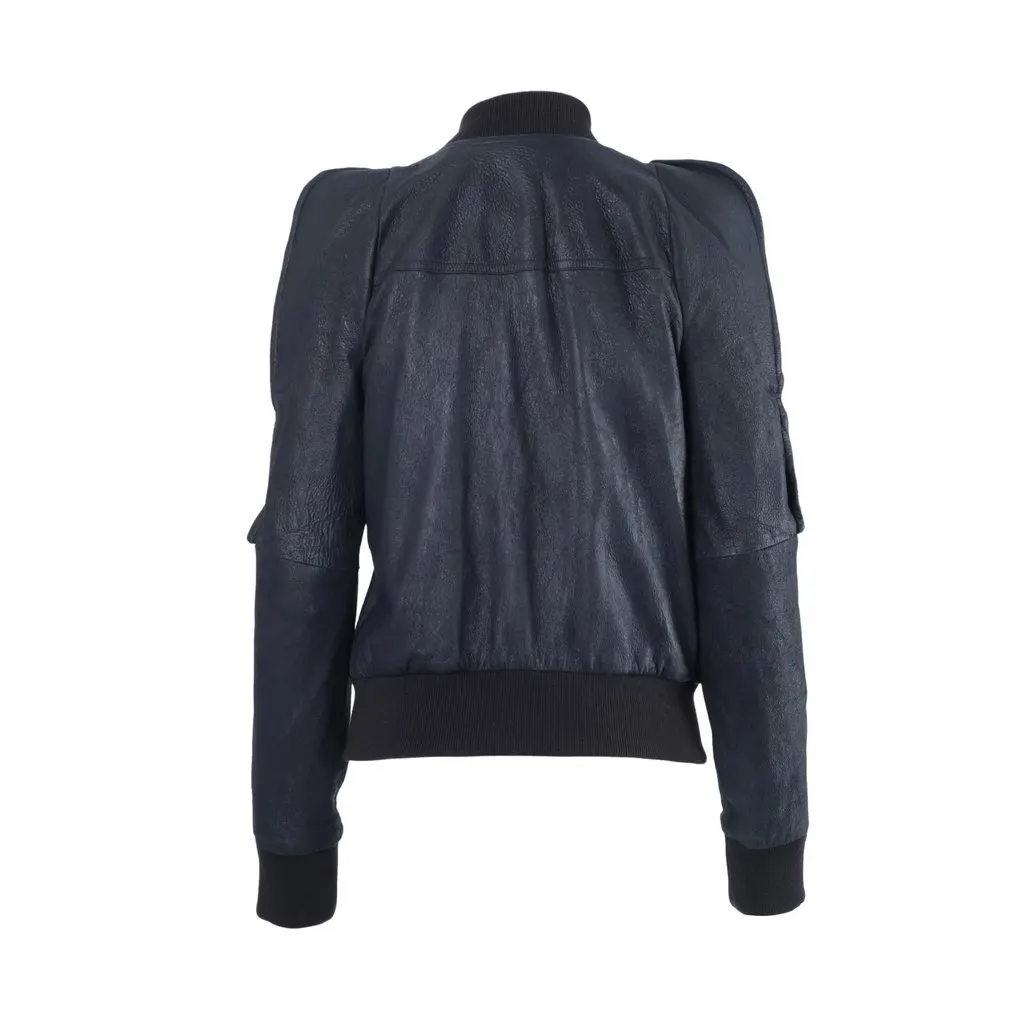 Rick Owens Porterville Metro Flight Jacket - '20s Black Leather Good - Inside View