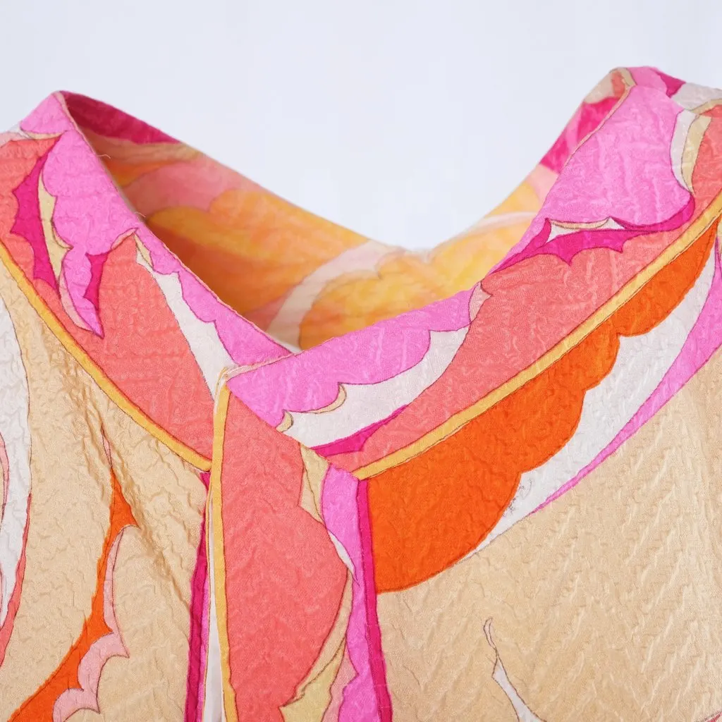 Emilio Pucci Printed Silk Tunic - '60s Beige Silk Good - Box View
