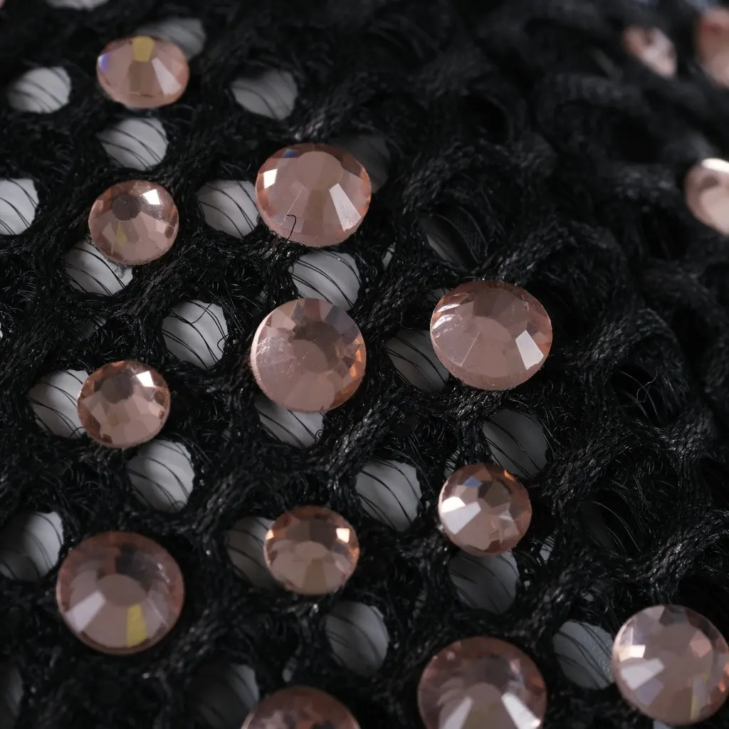 Unsigned Marco de Vincenzo Black Crystal-Embellished Mesh Bomber - '10s Black Leather Good - Box View