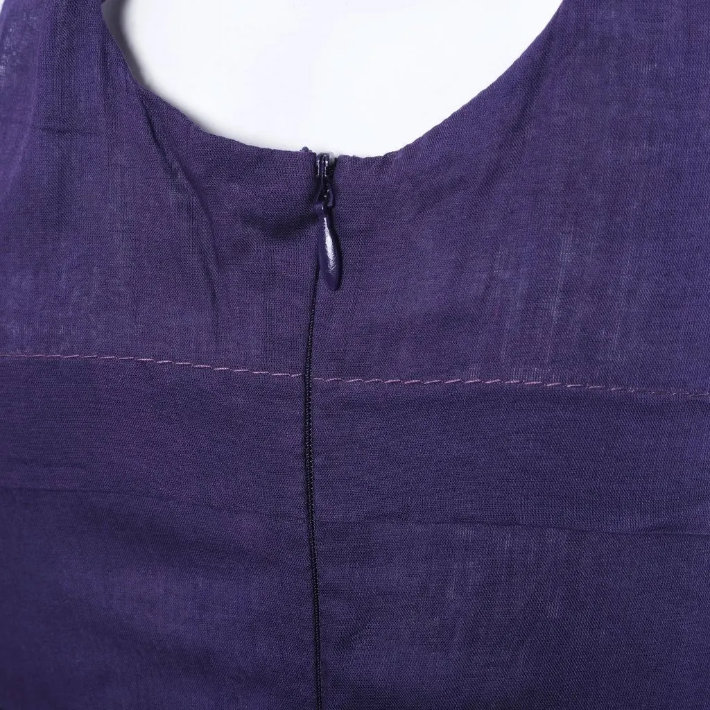 Miu Miu Long Purple Sleeveless Dress with Ruffle Straps and Tiered Pleated Skirt - '10s Red Silk Good - Box View