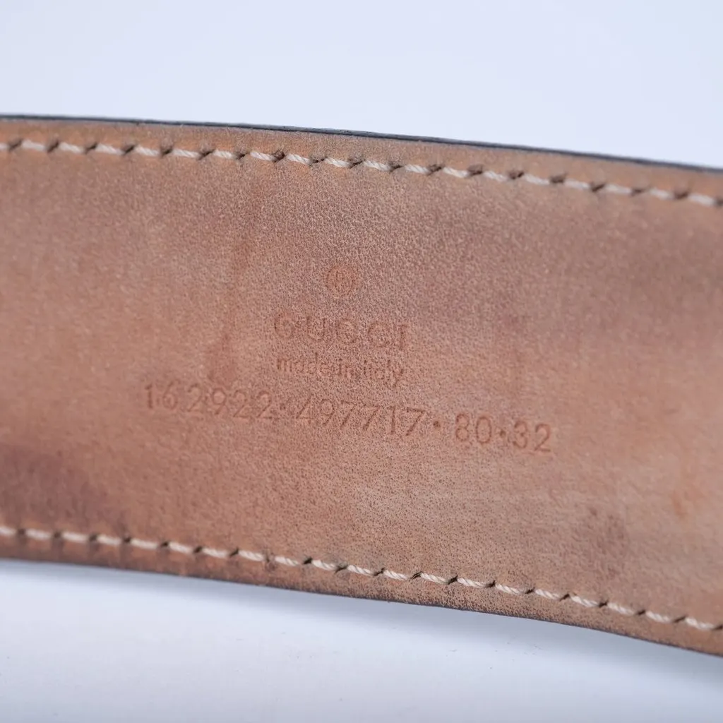 Gucci Black Leather Interlocking G Buckle Belt - '00s Black Leather Good - Box View