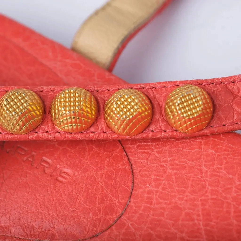 Balenciaga Leather Studded Accents T-Strap Sandals - '10s Red Leather Good - Box View