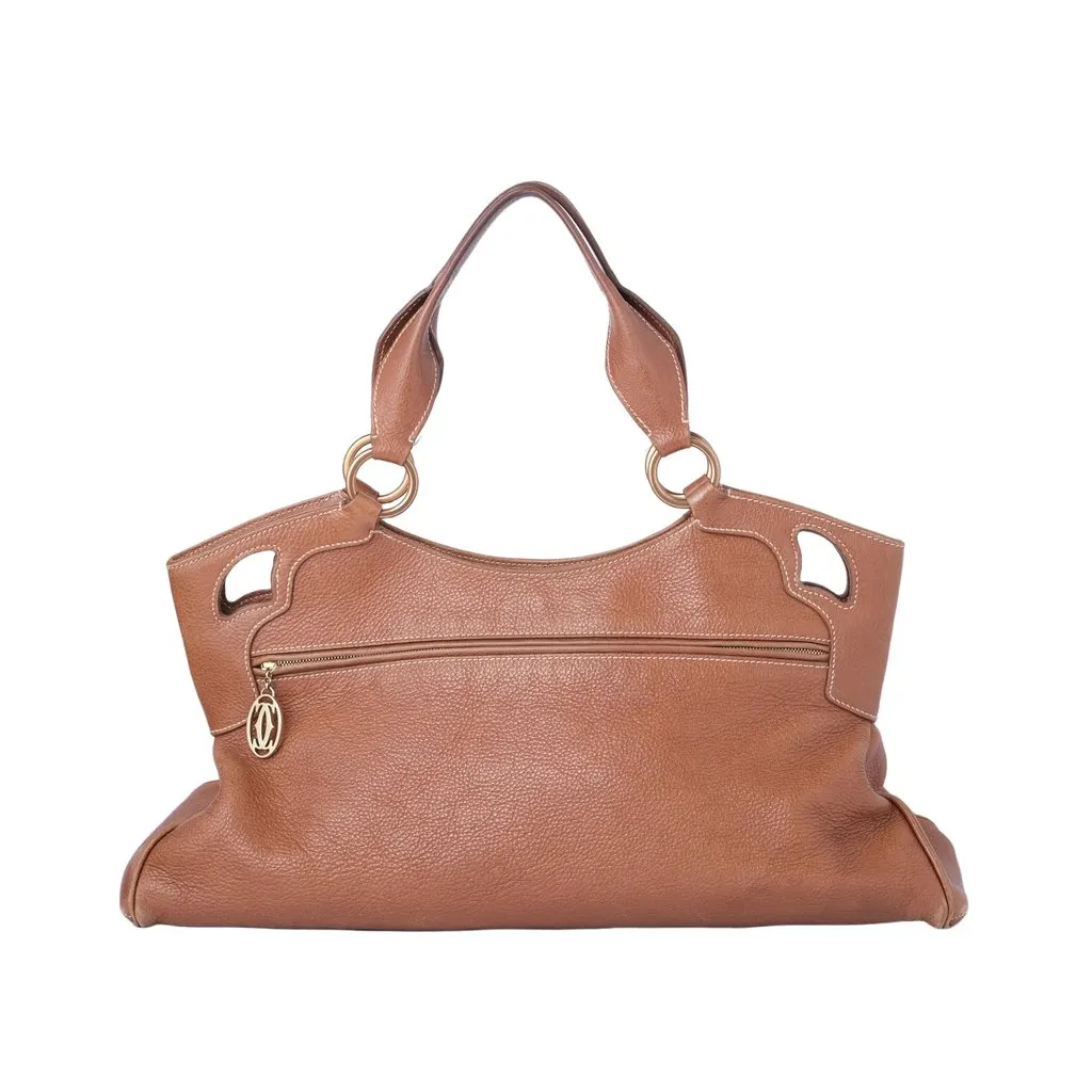 Cartier Brown Leather Medium Marcello de Cartier Bag -'10s Brown Leather Good - Inside View