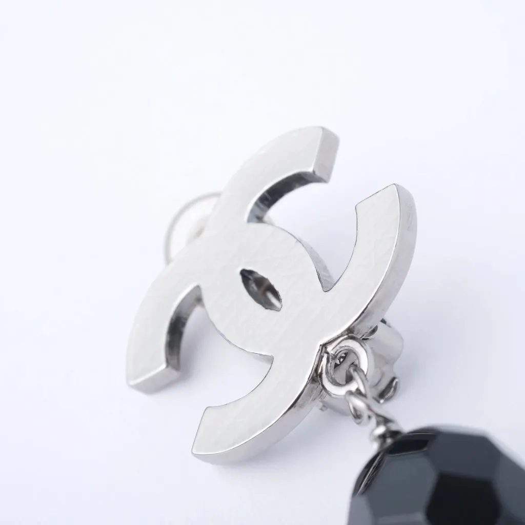 Chanel earrings - '10s Black Good - Inside View