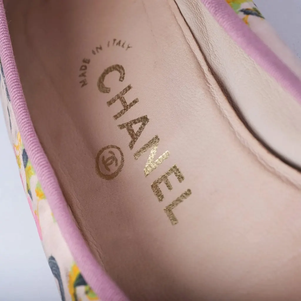Chanel Multicolor Canvas and Patent Leather Cap-Toe Ballet Flats - '00s Black Canvas Good - Box View