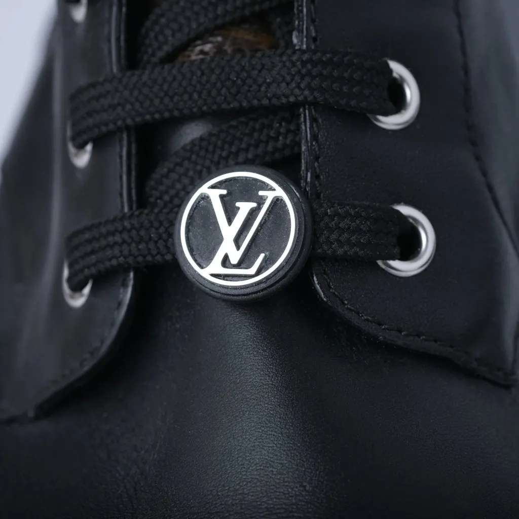 Louis Vuitton Calfskin Territory Flat Ranger Boots -'10s Black Leather Good - Box View