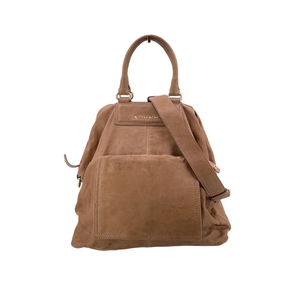 Givenchy Shoulder Bag Pandora Beige Leather Good - Front View