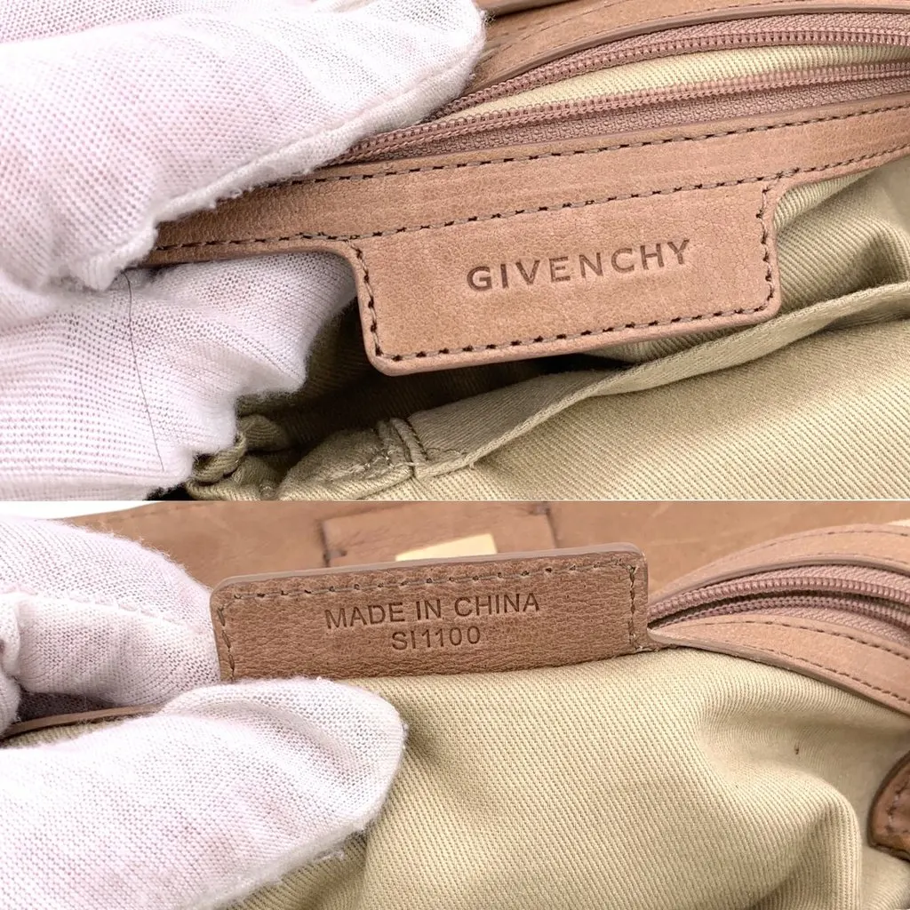 Givenchy Shoulder Bag Pandora Beige Leather Good - Model View