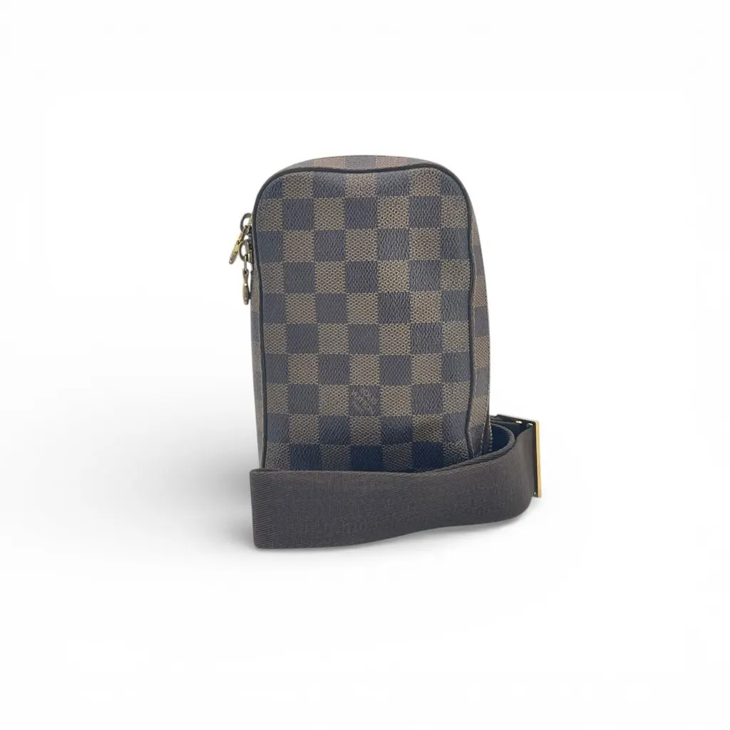 Louis Vuitton Shoulder Bag Geronimo Brown Canvas Good - Front View