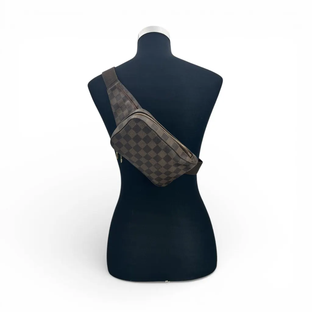 Louis Vuitton Shoulder Bag Geronimo Brown Canvas Good - Back View