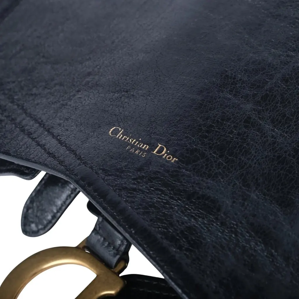 Dior Saddle Corset Belt Pouch Black - '10s Black Leather Good - Model View