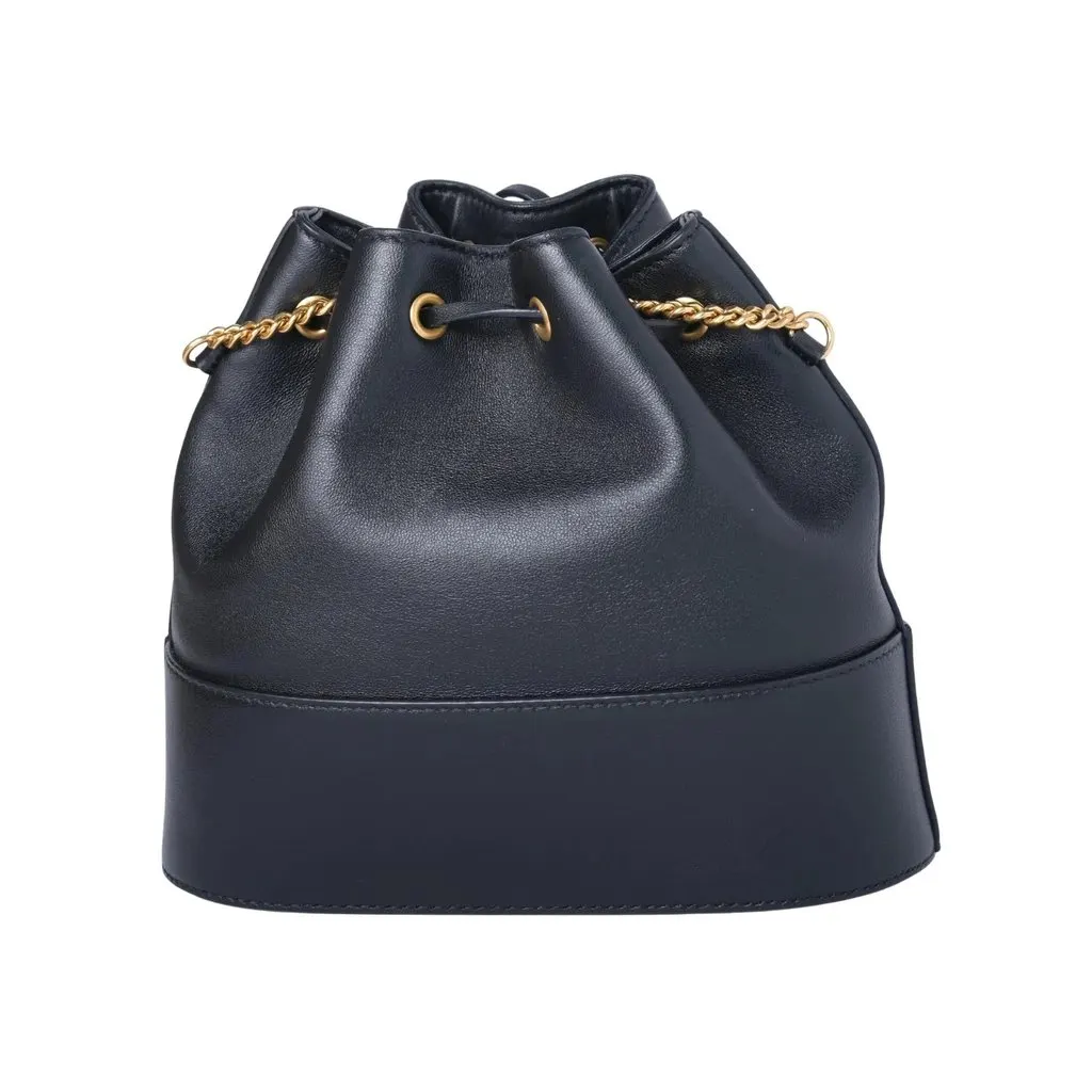 Valentino Garavani VLogo Mini Bucket Bag - '20s Black Leather Good - Inside View