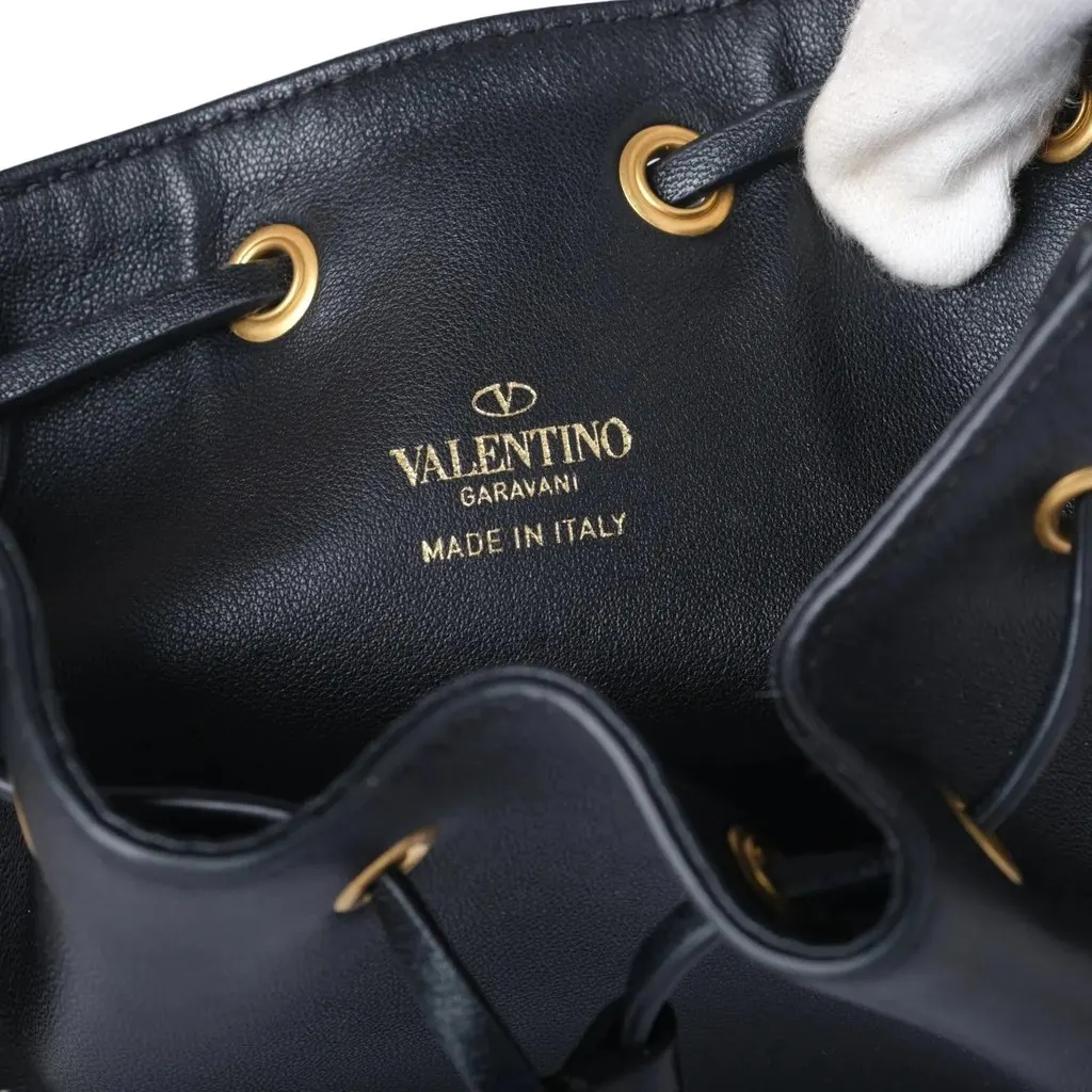 Valentino Garavani VLogo Mini Bucket Bag - '20s Black Leather Good - Box View