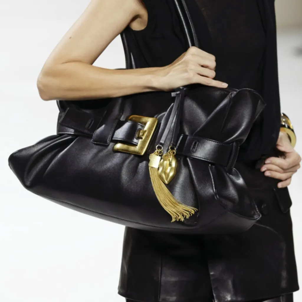 Balmain Medium Anthem Leather Shoulder Bag Burgundy - '20s Burgundy Leather Good - Back View