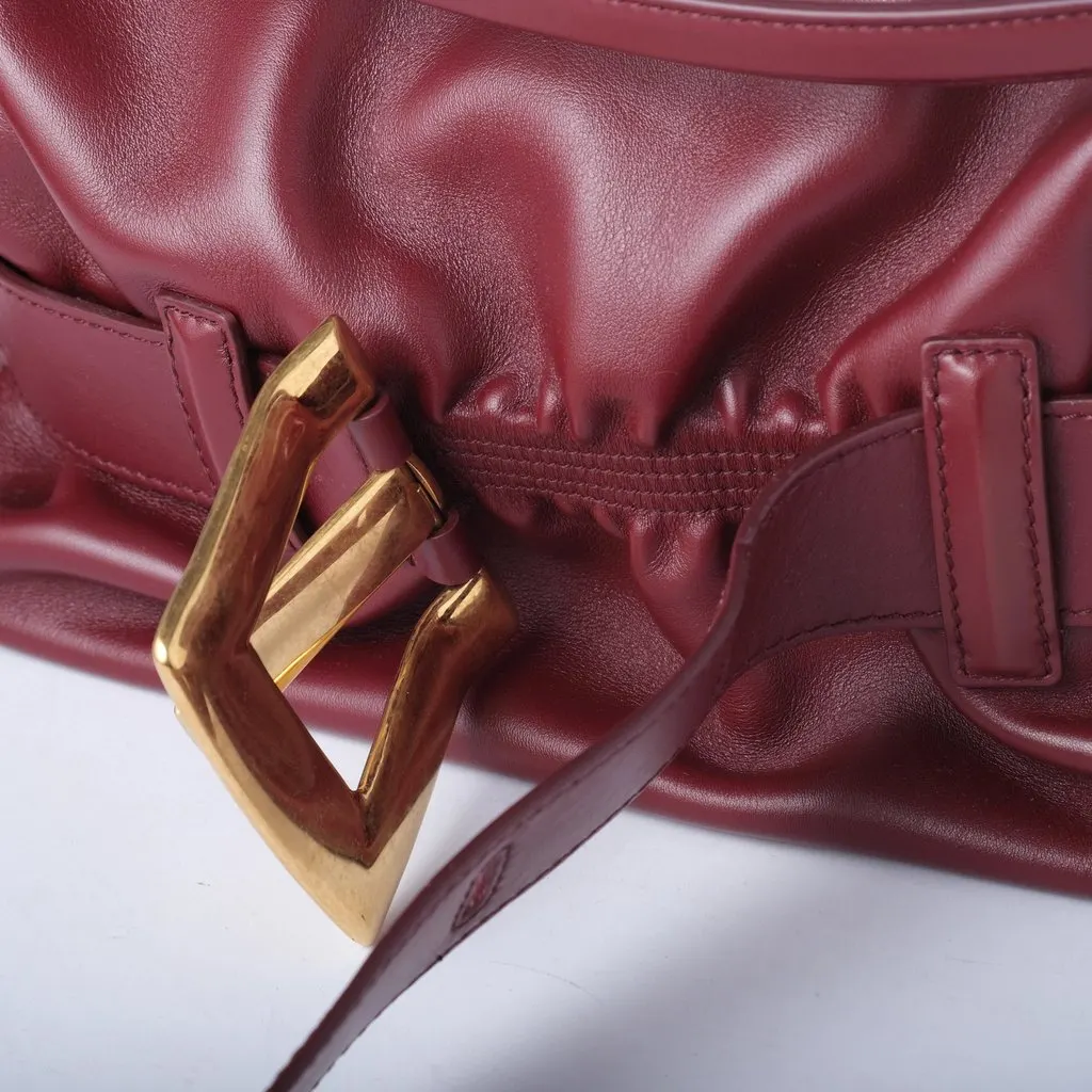 Balmain Medium Anthem Leather Shoulder Bag Burgundy - '20s Burgundy Leather Good - Box View