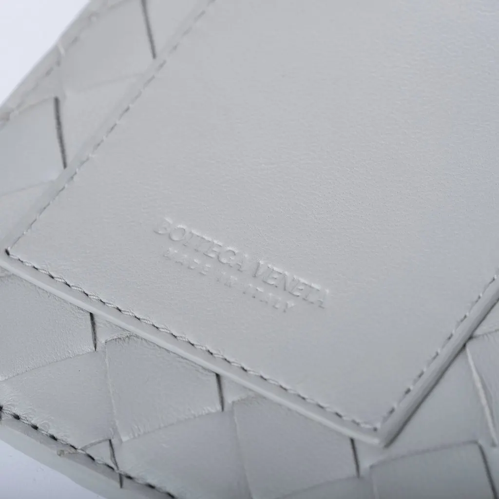 Bottega Veneta Intrecciato Grey Leather Phone Pouch with Adjustable Strap - '20s Grey Leather Good - Box View