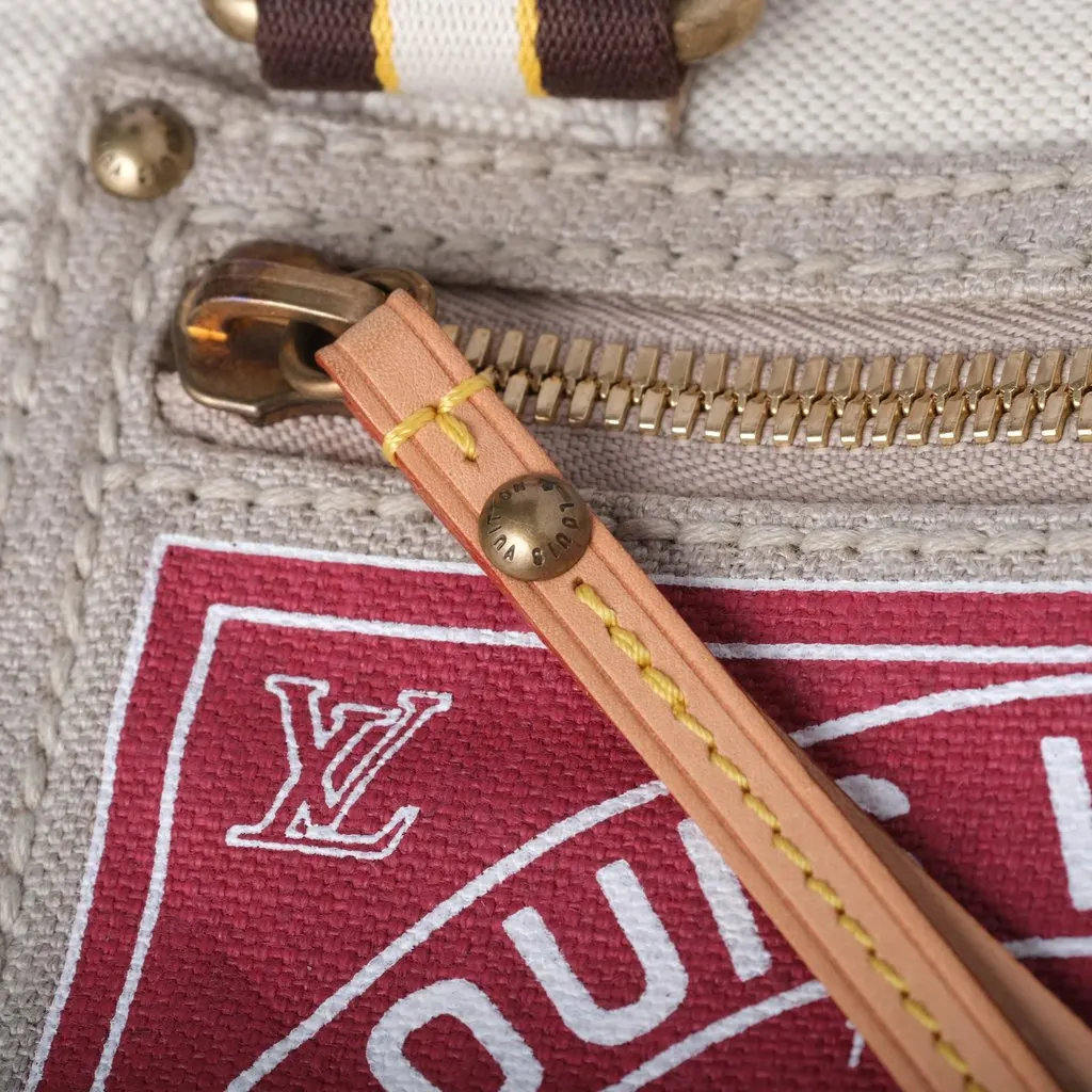 Louis Vuitton Canvas Globe Cabas Pm Bag - '00s Red Canvas Good - Inside View